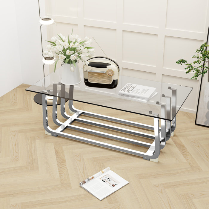 Wrought Studio Glass Coffee Table Wayfair Canada